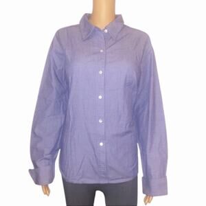 Womens Button Down Liz Claiborne Blue Blouse Sz 16